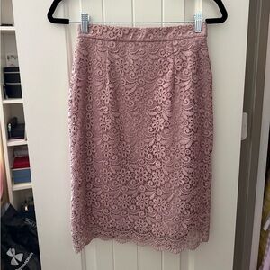 Dusty Pink Floral Lace Skirt